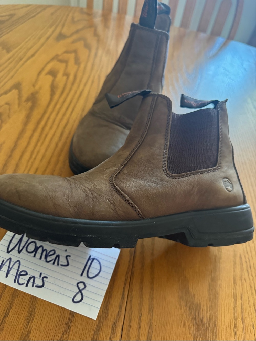 Men's Brown Pull-On Chelsea Work Boots or women’s